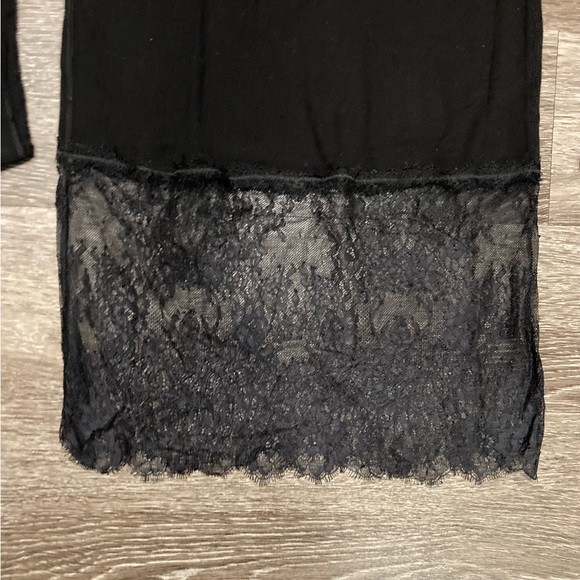 BCBG Maxazria black long sleeve thumb hole lace bottom dress Small - Picture 5 of 7
